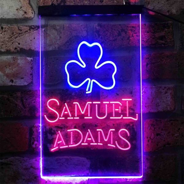 Samuel Adams Clover Shamrock Dual LED Neon Light Sign